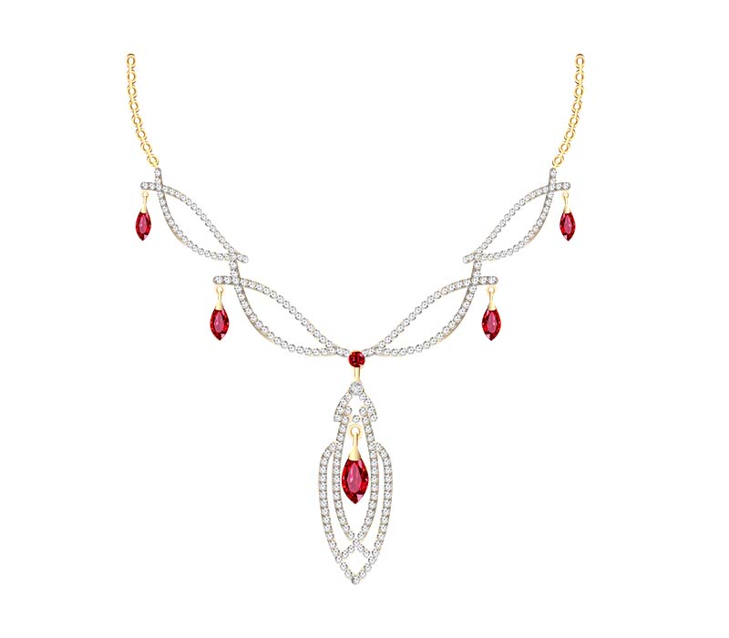 silver deer heart necklase